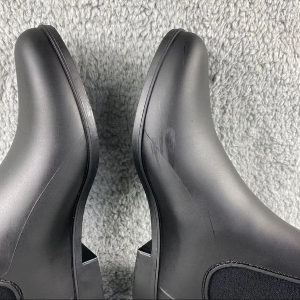 Sam edelman rain Boots Tinsley Black Slip‎ On Womens 7 W Elastic Sides Ankle - Picture 9 of 14